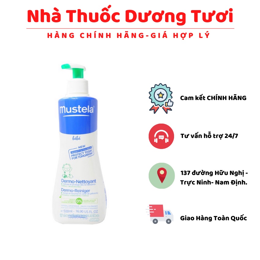 Sữa tắm gội cho trẻ sơ sinh ⚡ LOẠI TỐT ⚡ sữa tắm gội Mustela 500ml làm sạch và làm dịu da một cách an toàn và hiệu quả