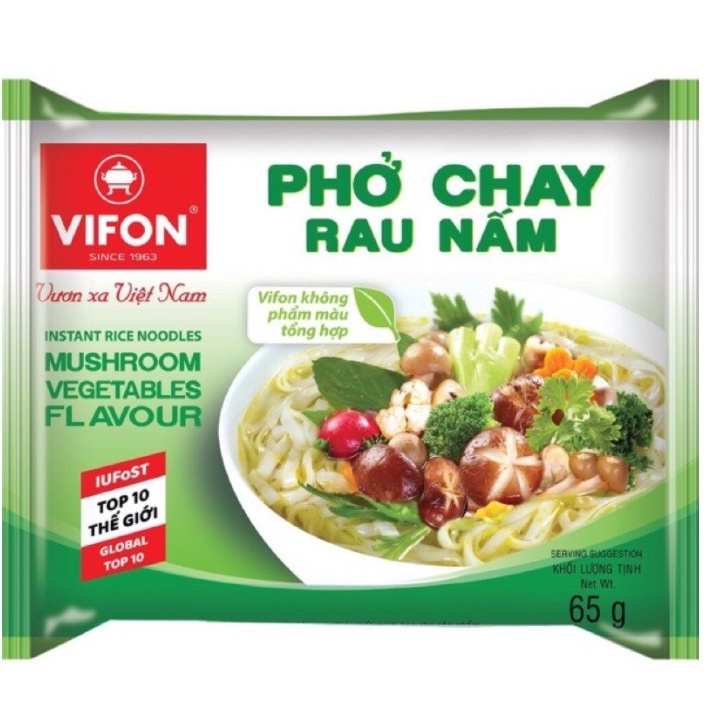 PHỞ CHAY RAU NẤM VIFON - gói 65g