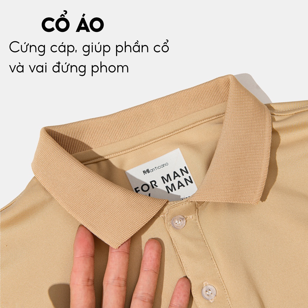 Áo polo nam Manticano dáng basic chất cotton cá sấu chuẩn màu phong cách trẻ trung