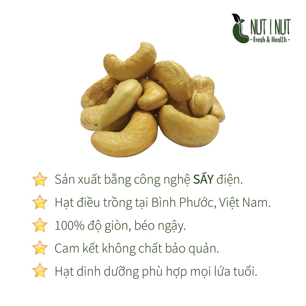 Hạt điều Nut I Nut sấy muối nguyên hạt hũ 283.5 gram - UP &amp; WIN