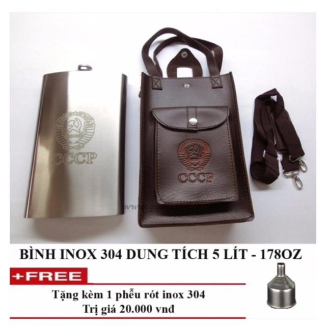 Bình đựng rượu inox CCCP 5 lít loại dày 178oz