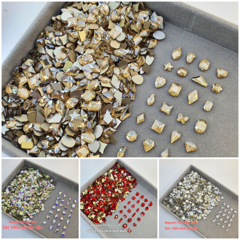 Set đá chân bằng mix lộn xộn 100 viên.