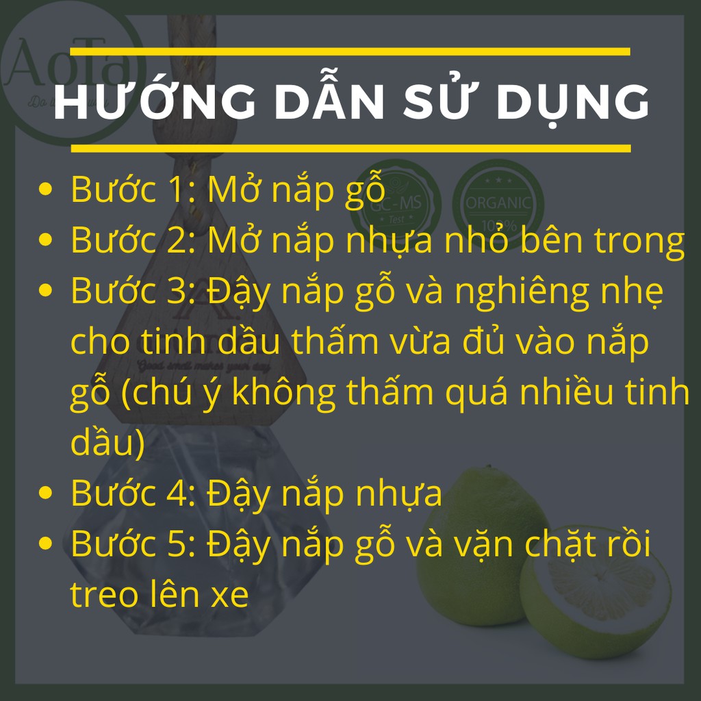 Tinh dầu bưởi treo xe Aotanica