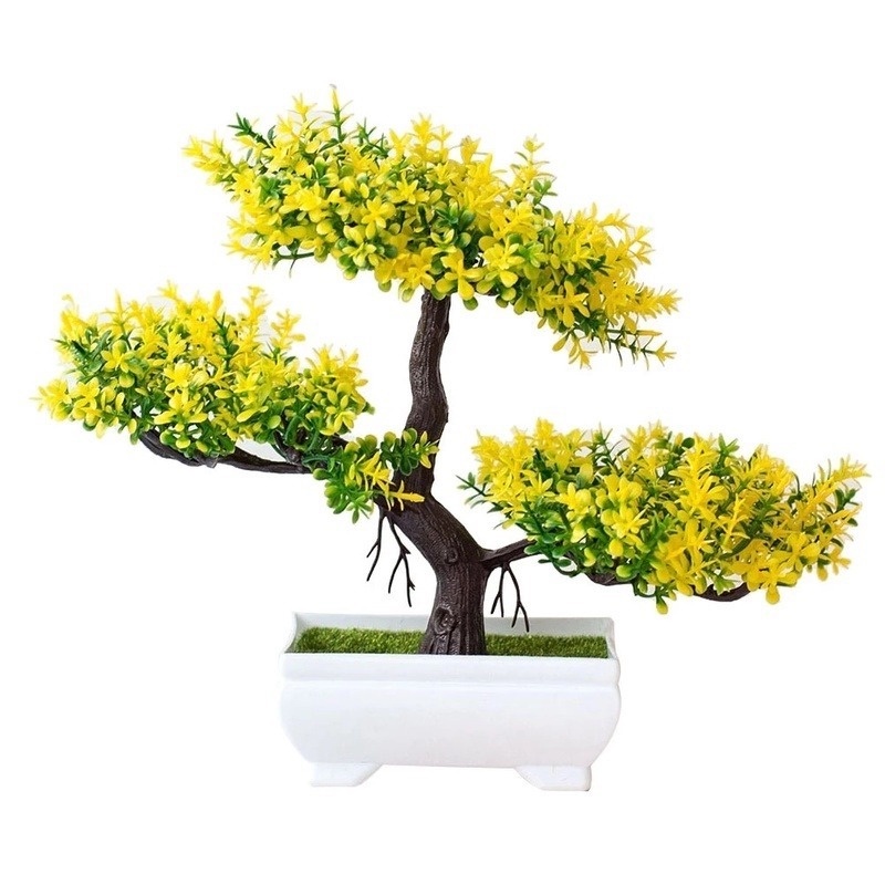 Chậu cây bonsai giả tùy chọn màu sắc trang trí nhà cửa
