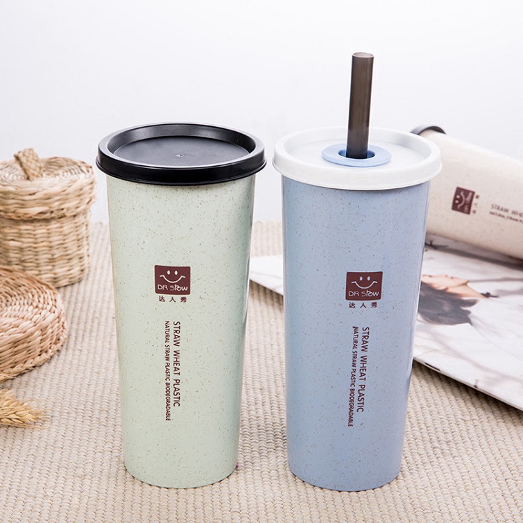 【COD】Drinking Bottle Tumbler Model with Leakproof with Straw Wheat Straw Material