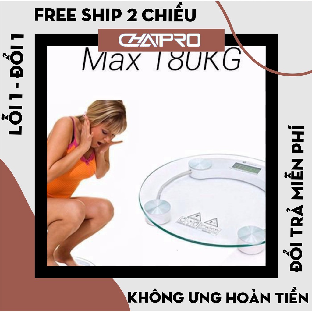 cân điện tử sức khỏe, cân điện tử kính cường lực tròn tối đa 180kg