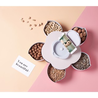 Hộp đựng mứt xoay 5 cánh