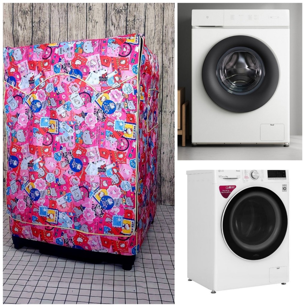 Vỏ bọc máy giặt cao cấp vải 2 lớp dùng cho máy giặt lồng ngang (cửa trước)