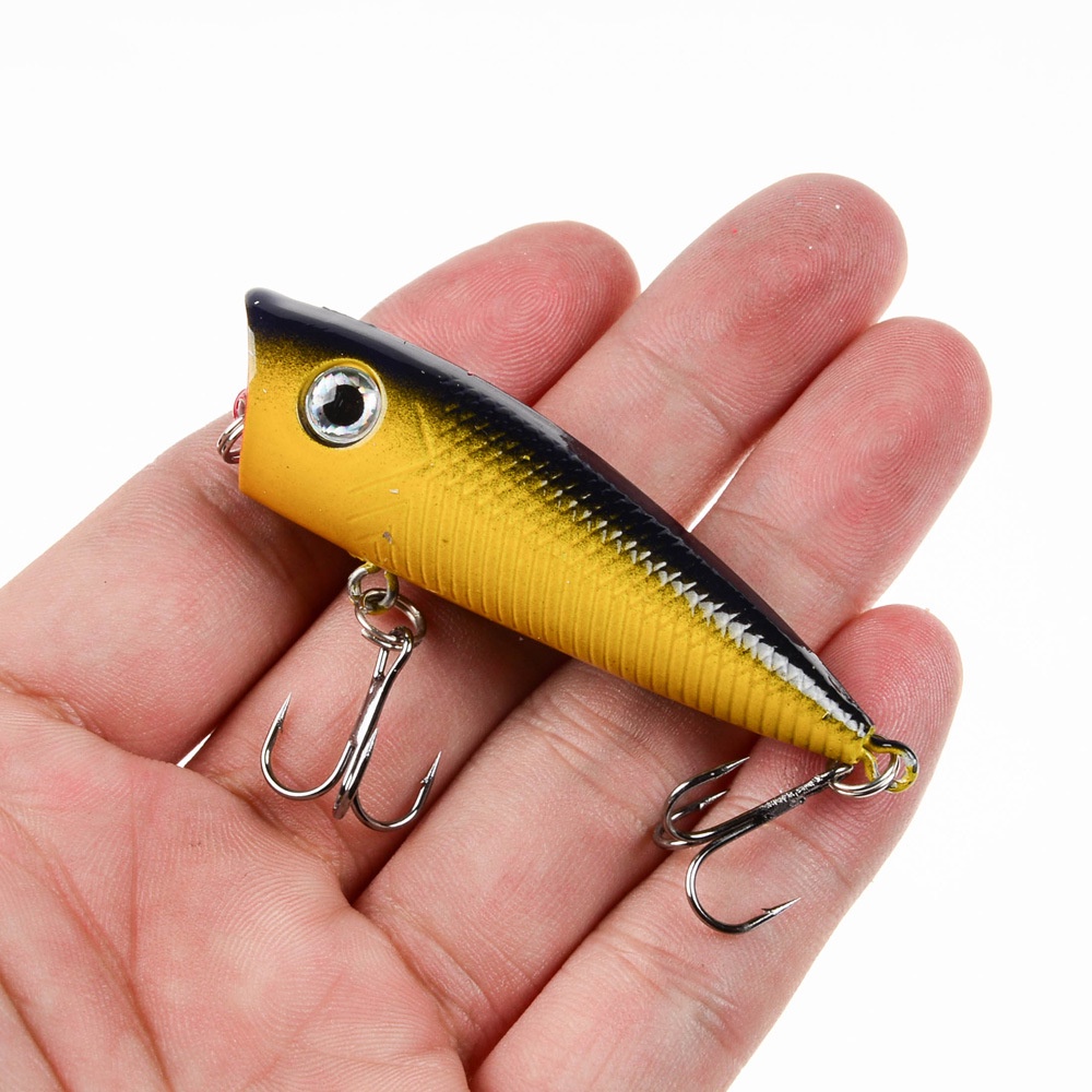 Mồi giả câu cá bằng nhựa mắt 3D 6 cm/6.5g lưỡi câu ko ngạnh