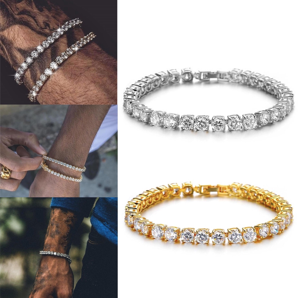 Vòng Tay Đính Đá Lấp Lánh Sang Trọng Cho Nam