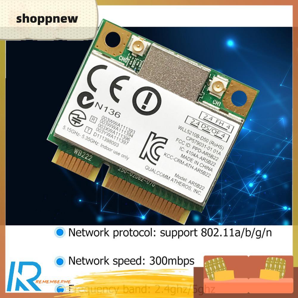 Card Mạng Không Dây Mini Pci-E 300mbps 2.4g / 5g Bluetooth 4.0 Thẻ | BigBuy360 - bigbuy360.vn