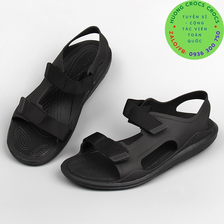 DÉP SANDAL CROCS SWIFTWATER WAVE EXPEDITION CHO NAM MÀU ĐEN CHUẨN XỊN FULL BOX