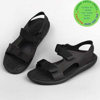 Dép sandal crocs swiftwater wave expedition cho nam màu đen chuẩn xịn full box