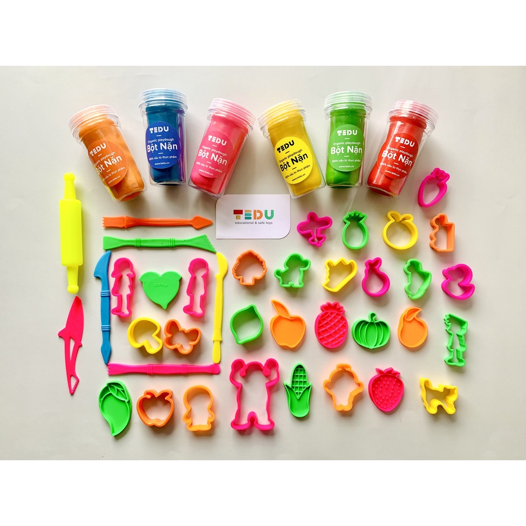 Bột nặn đất nặn an toàn TEDU - combo Doremon