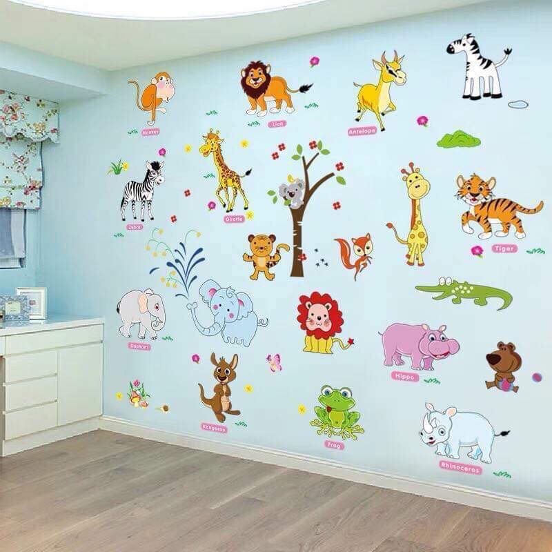 Decal dán tường Vườn thú tiếng anh số 4