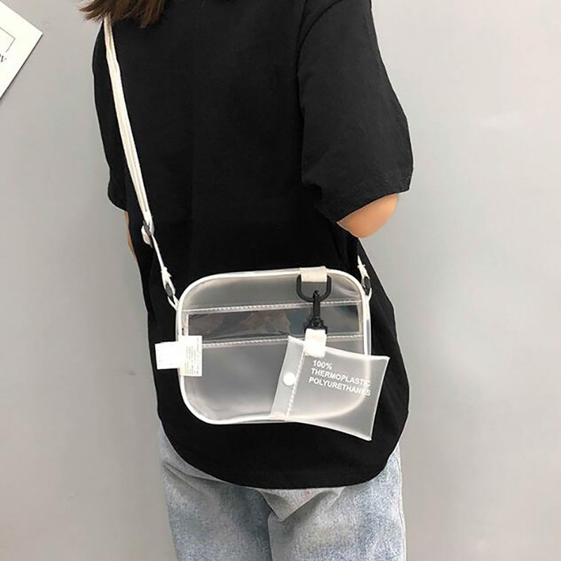 Túi đeo chéo vai bằng nhựa trong suốt thời trang dành cho nữ