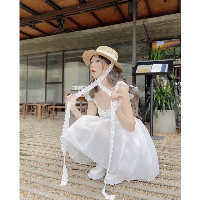 ĐẦM TRẮNG 2S TAY TIÊN NHÍU NGỰC XOÈ PHỒNG KÈM SHORT BÊN TRONG