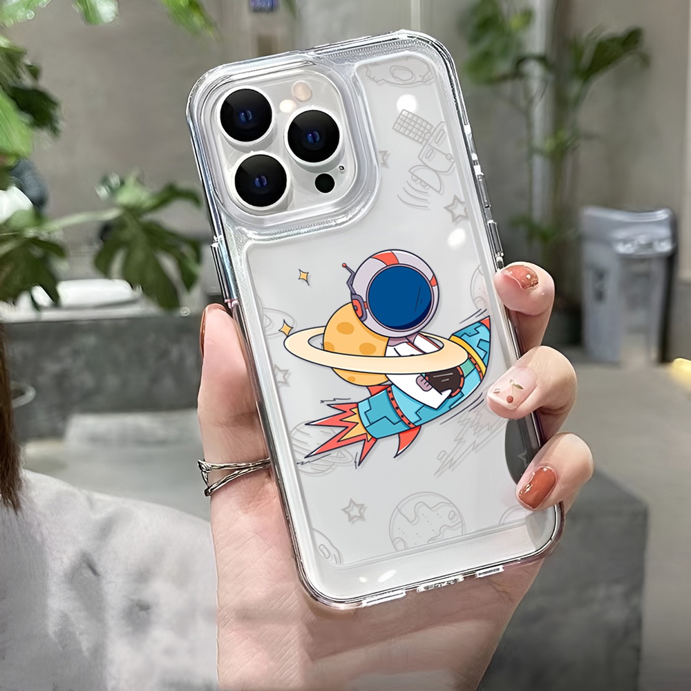 Ốp Điện Thoại Trong Suốt Hình Phi Hành Gia Cho iphone 14 Plus 11 13promax 12 7Plus X XS Max 7 8 SE 2020
