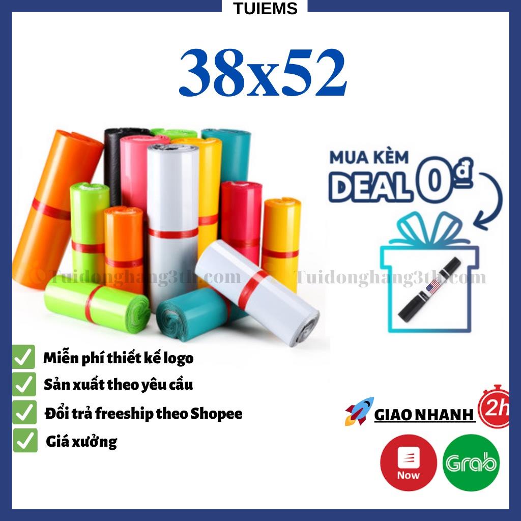 Túi Đóng Gói Hàng Niêm Phong Tự Dính size 38x52, In túi nilon đóng gói sản phẩm Tuiems