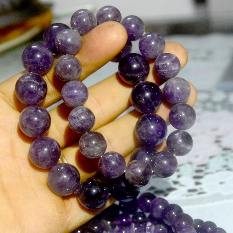 Vòng tay đá màu tím 8li 10li 12li thanh tẩy năng lượng tiêu cực