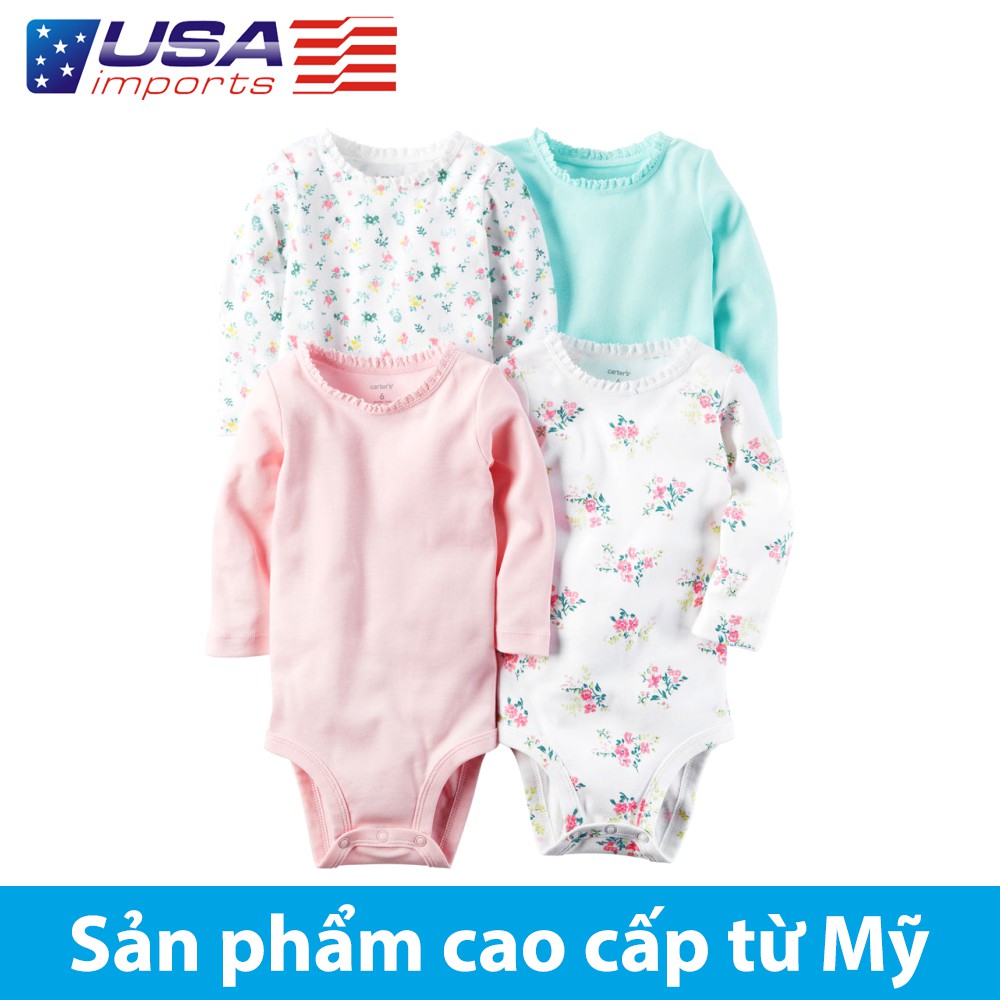 Set 4 áo liền quần tay dài Car-tờ Auth Từ Mỹ