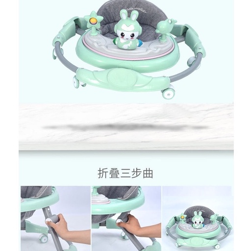 Xe tập đi- Xe tập đi em bé 2 in 1 có bàn ăn dặm có tay đẩy và đèn nhạc.