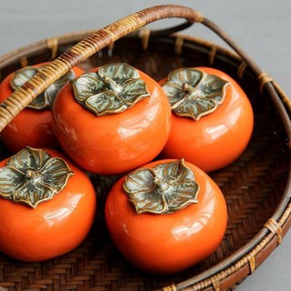 Hũ sứ đựng trà khô hình quả hồng, lọ gia vị đồ khô đựng muối: 22.1