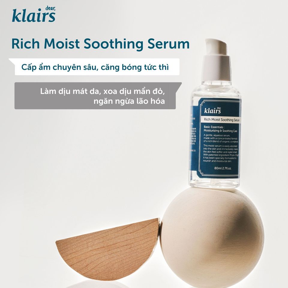 Tinh chất dưỡng ẩm mịn da Dear, Klairs Rich Moist Soothing Serum 80ml