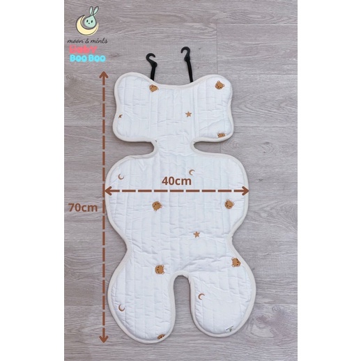 Lót xe đẩy 3D thoáng khí cho bé Moon&Mints, chất liệu siêu thoáng mát