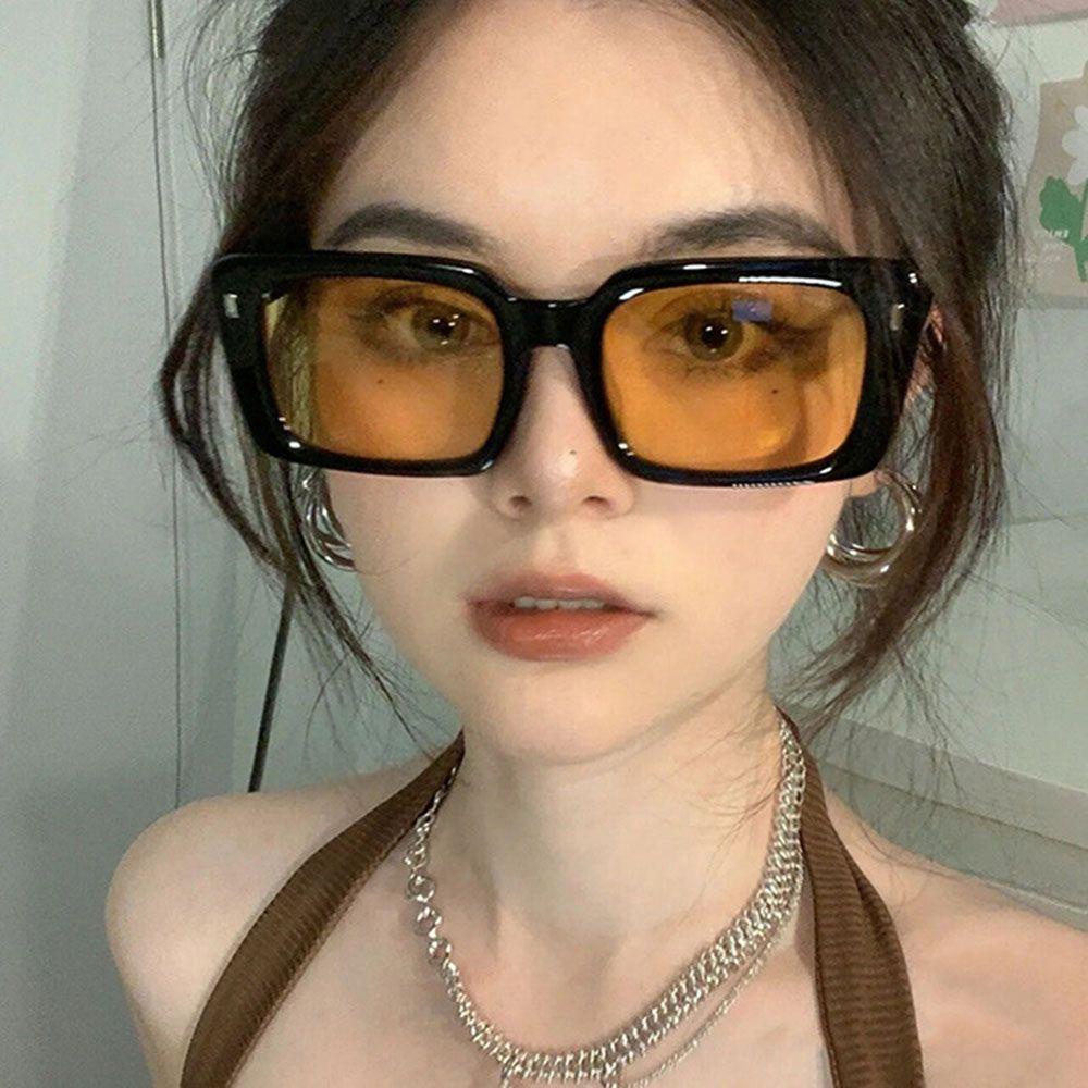 QQMALL Kính Mát Gọng Vuông Phong Cách Hip Hop Thời Trang Cho Nữ