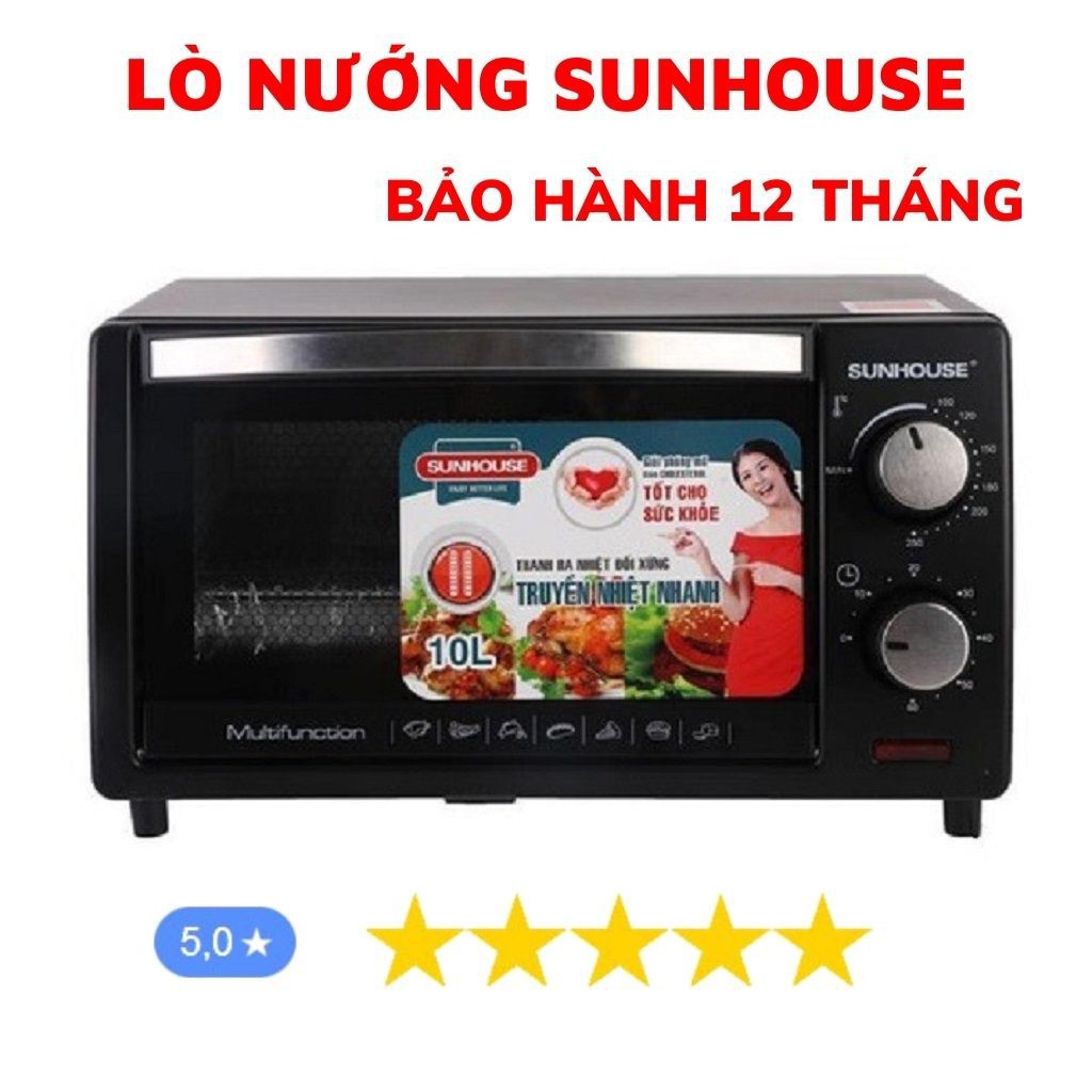 Lò Nướng Điện Sunhouse, Lò Vi Sóng 10L SHD4210 Chính Hãng Bảo Hành Bảo Hành 12 Tháng