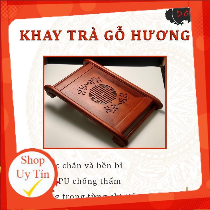 Khay trà gỗ hương mỹ nghệ cao cấp thương hiệu Gỗ làng Đóm - làng nghề gỗ Đồng Kỵ nội thất gia đình cổ điển