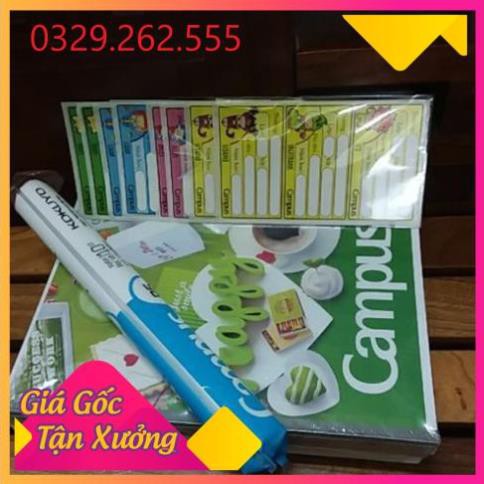 (Sale Khủng) Set 10 bọc vở kẻ ngang Campus 179x252mm, bọc dày, trong suốt