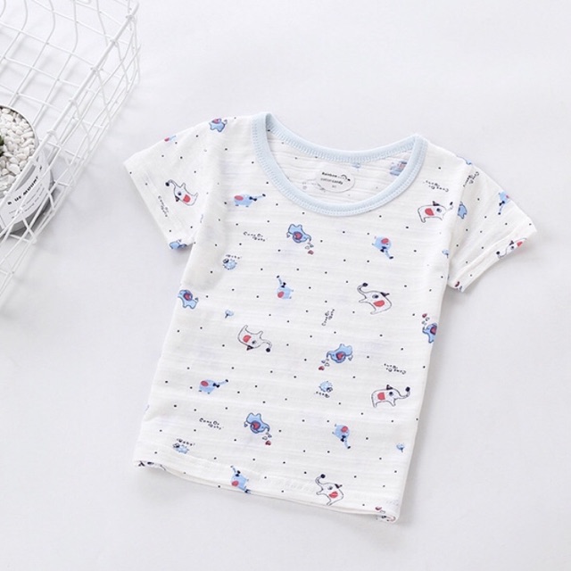 Áo cotton tre cộc tay cho bé - áo cotton xuất nhật cho bé