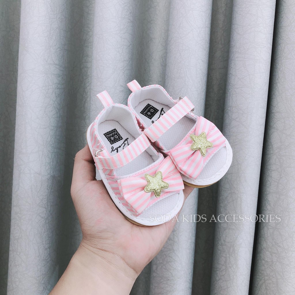 (ảnh thật) sandal hồng sao vàng