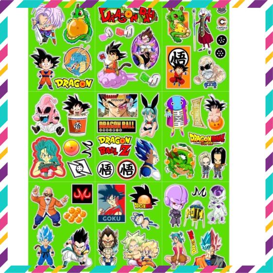 Sticker Dragon Ball - 7 Viên Ngọc rồng, Dán Nón Bảo Hiêm, Điện Thoại, Laptop, Chống Nước, Chống Bay Màu