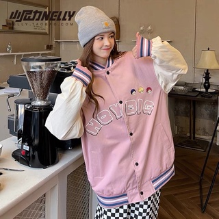 SẴN Áo khoác Nelly Bomber hồng cute nhân vật anime Câu lạc bộ trông trẻ