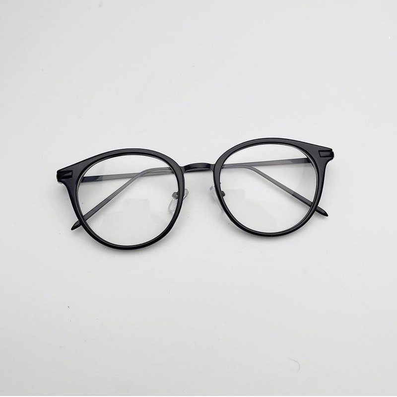 Kính Không Độ, Kính Giả Cận Dày Dặn Kim Loại 9065 chống ánh sáng xanh, UV400 Jolie Eyewear