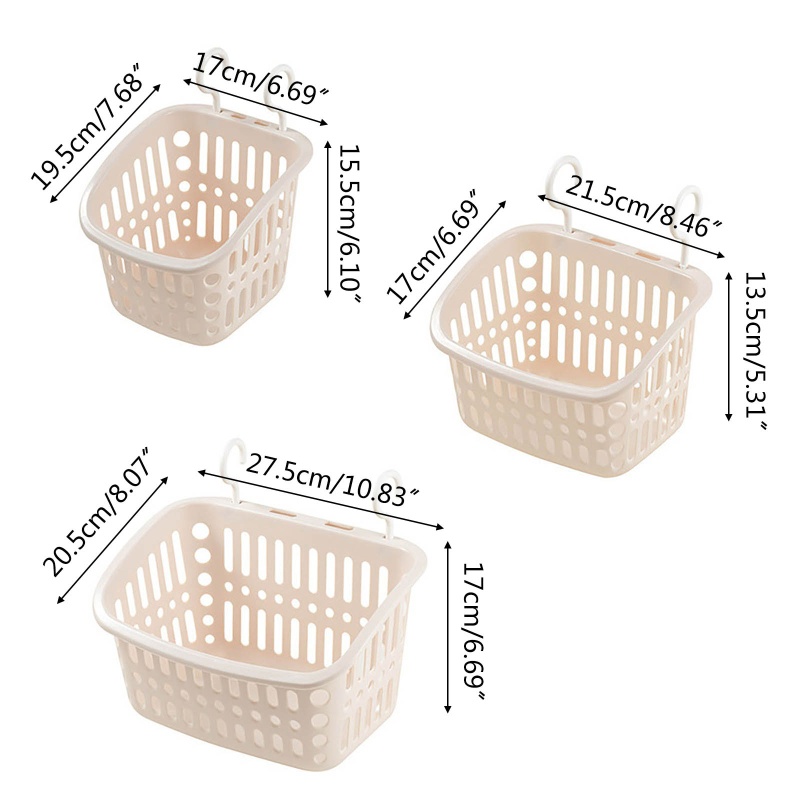 Giỏ Đựng Đồ Bằng Nhựa Có Móc Treo Xếp Chồng Được
