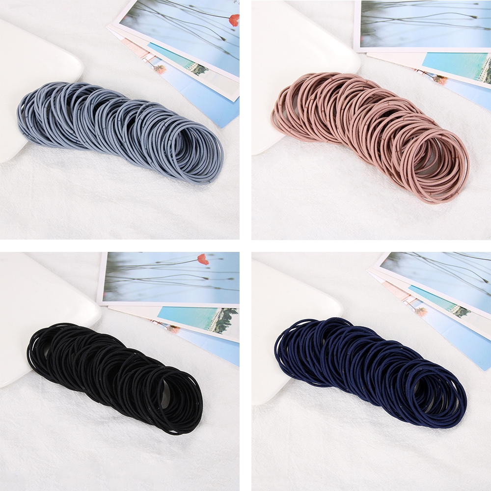 Set 100 Dây Cột Tóc Co Giãn Đáng Yêu Cho Nữ