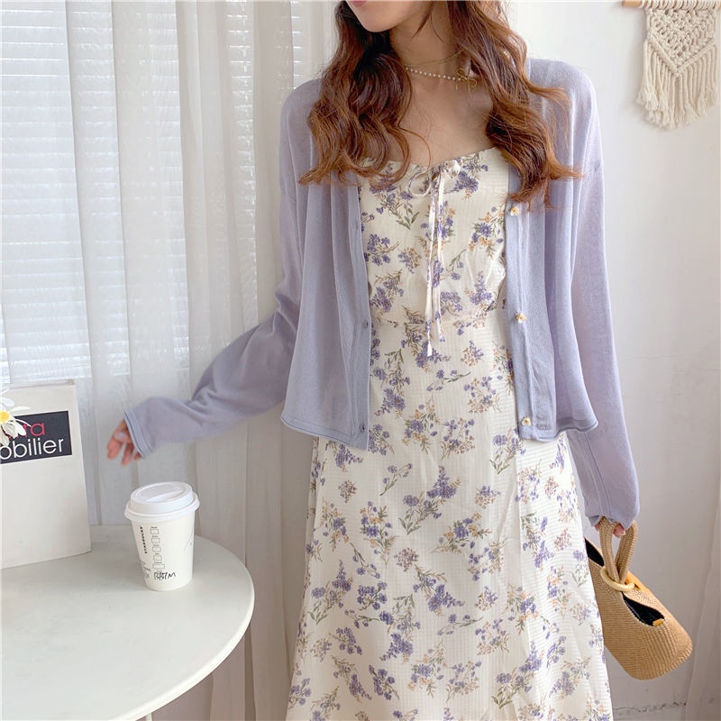 Áo Khoác Cardigan Dệt Kim Mỏng Chống Nắng Thời Trang Mùa Hè Cho Nữ