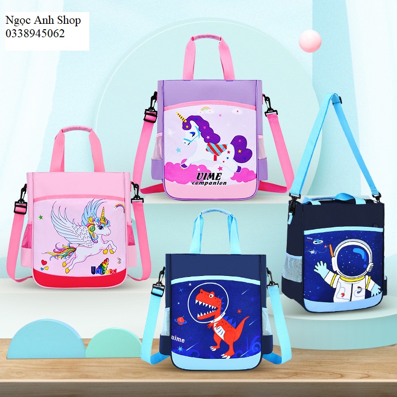 Túi xách đi học thêm cấp 1 nhiều ngăn, túi đi học