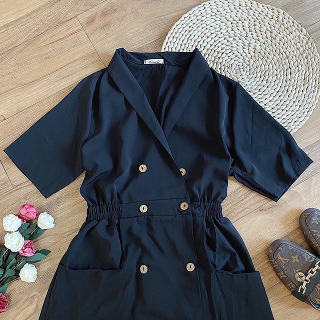 [Mã FATHANG5 giảm 10K đơn 50K] 🖤🖤Đầm Cổ Vest Nút 2 Túi Dáng Dài ♥️♥️ | BigBuy360 - bigbuy360.vn