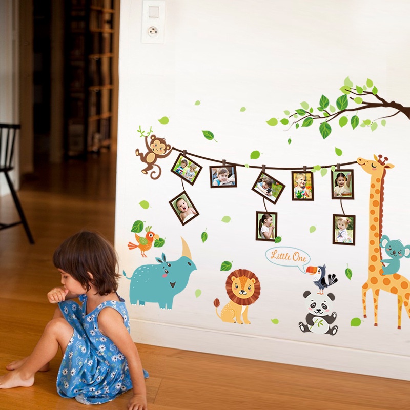 Decal dán tường hươu khung ảnh trang trí phòng cho bé