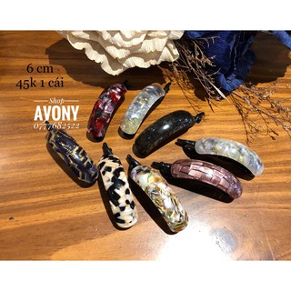 [Đẹp] 6 cm Kẹp tóc ngang Kẹp tóc chéo Kẹp cóc Kẹp nghoéo ánh xà cừ