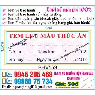 Tem lưu mẫu thức ăn