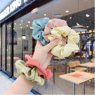 Dây buộc tóc cột tóc scrunchies vải  buộc tóc vải trơn bóng loại đẹp cực xinh có ảnh thật chất lượng