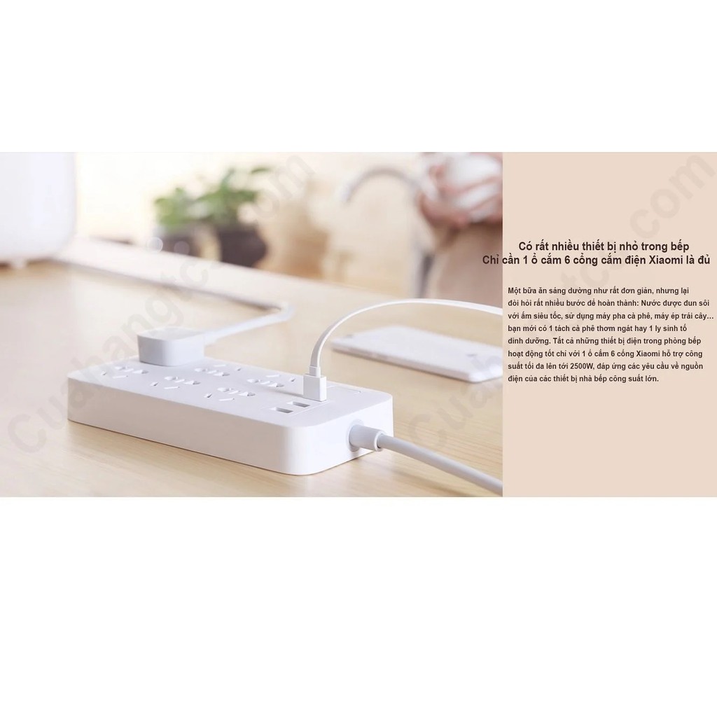 Ổ cắm Xiaomi Mi Power Strip 6 cổng 3 USB CXB6-1QM