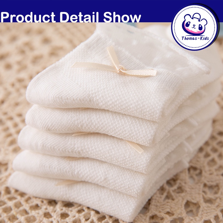 Vớ Lưới Phối Ren Hoa Màu Trắng Dễ Thương Dành Cho Bé Gái 3-12 Tuổi