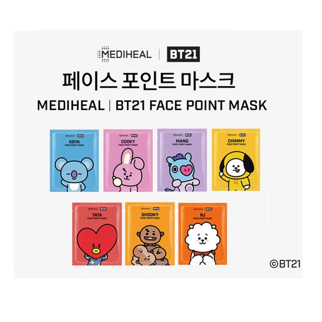 |Sẵn + Order| Set mặt nạ Mediheal x BT21 Face Point Mask